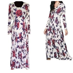 Free People First Kiss White & Floral Maxi Dress, Size XS